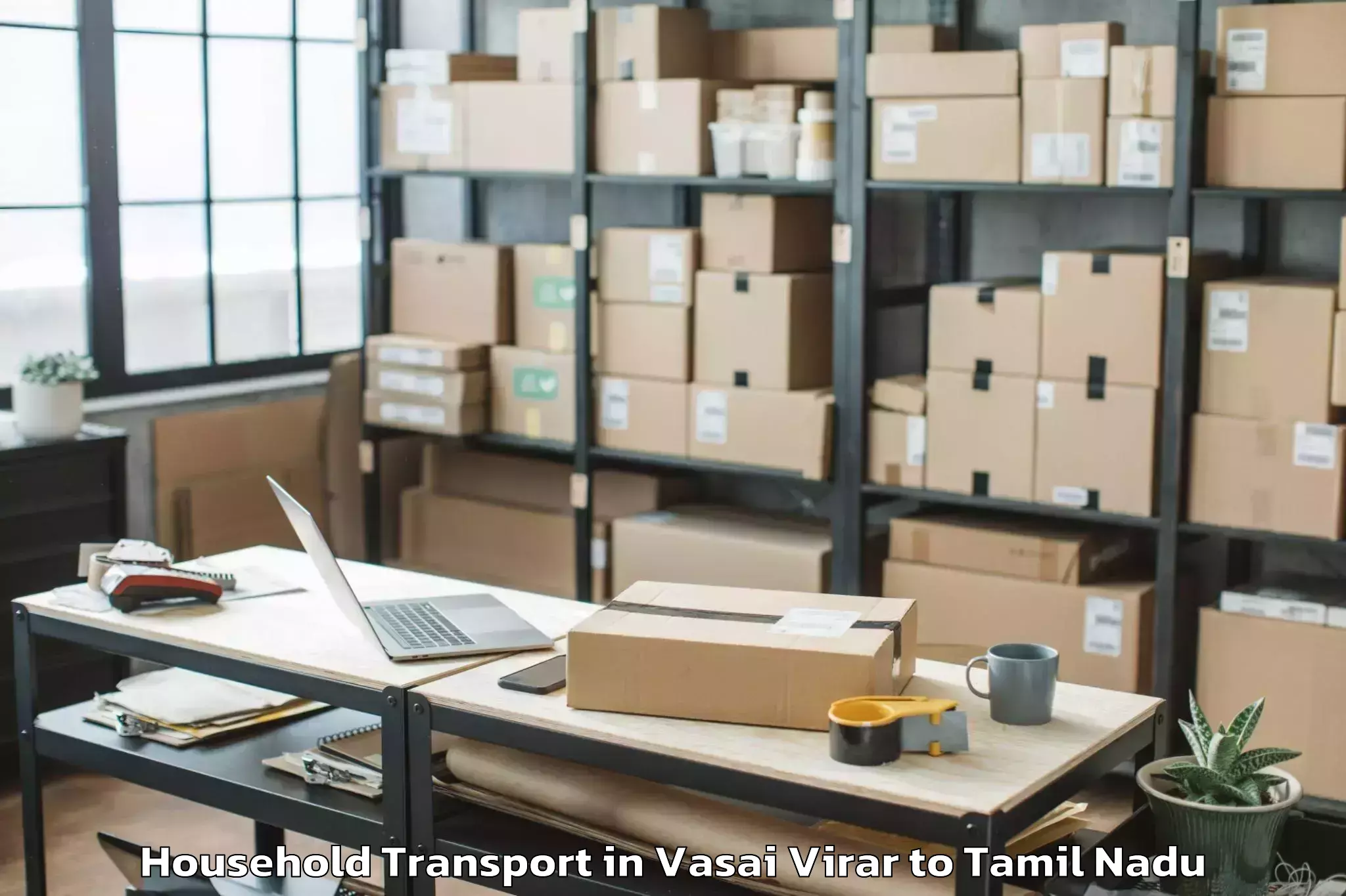 Top Vasai Virar to Kadavur Household Transport Available